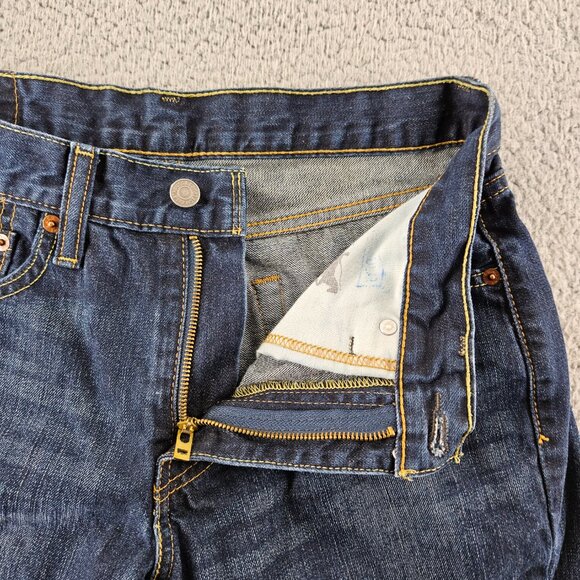 Sold Levis 511 Jeans Mens 32x34 Dark Blue Denim Slim Fit Straight Leg - Picture 3 of 16